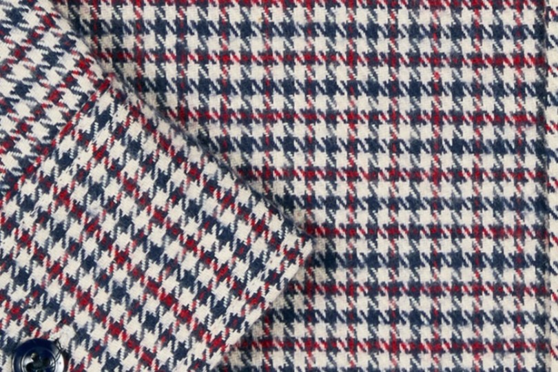 Randy's Garments 3-Pocket Work Shirt Blue/Red Heavy Houndstooth