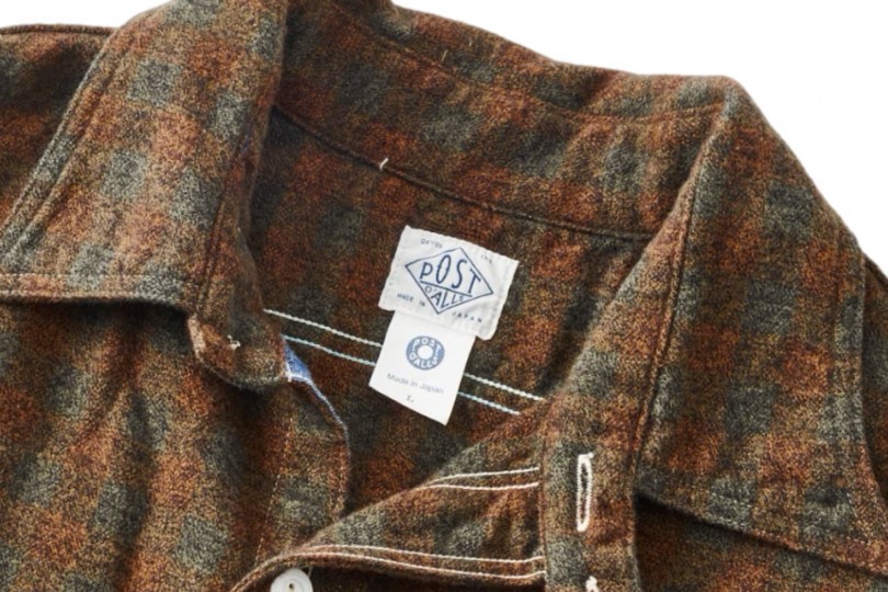 Post Overalls St. Louis Shirt Orange Block Flannel Plaid