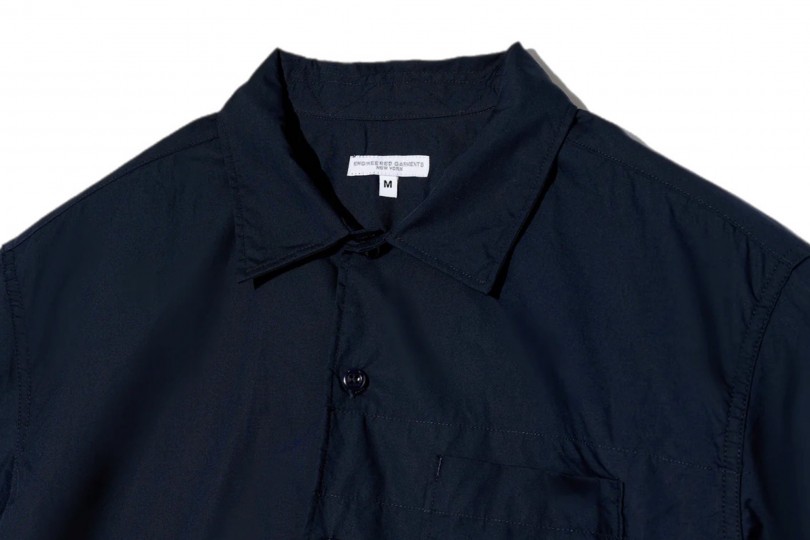 Engineered Garments Camp Shirt Dk Navy Cotton Broadcloth