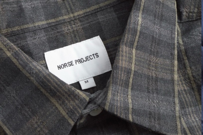 Norse Projects Ole Oversized Wool Check Shirt Charcoal Grey
