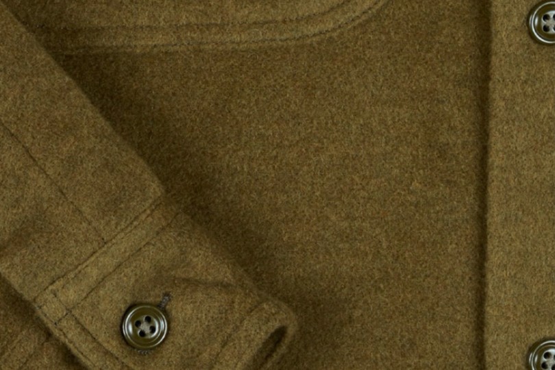 Randy's Garments Over Shirt Olive Heavy Brushed Wool