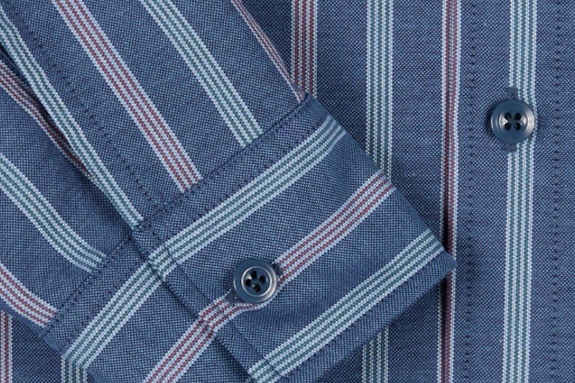 Randy's Garments 3-Pocket Work Shirt Blue Stripe Jacquard