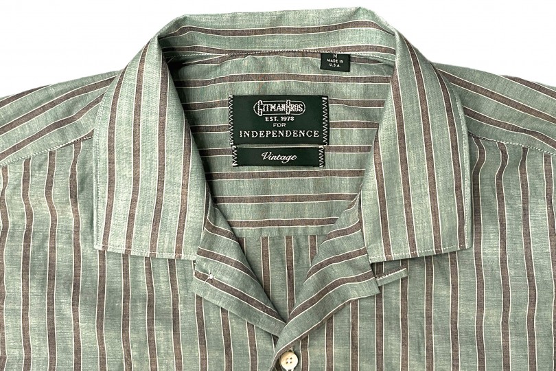 Gitman Bros. Vintage Independence Camp Shirt Green Awning Sheep