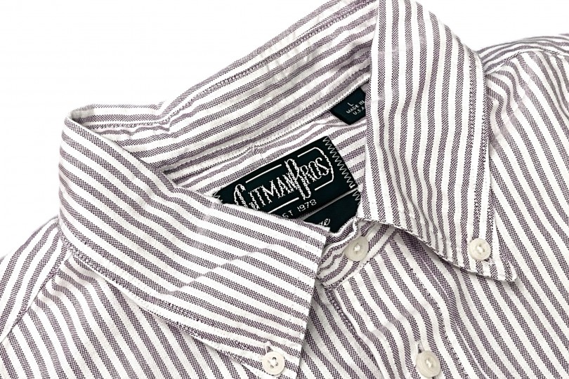 Gitman Bros. Vintage Long Sleeve Button Down Spring Purple Stripe 