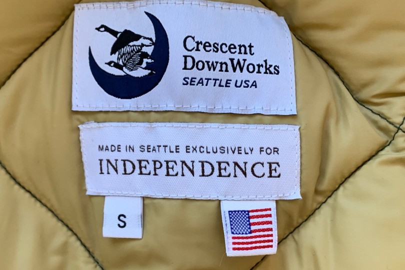 Crescent Down Works Diagonal Quilted Down Cold Weather Bomber Tan/Khaki