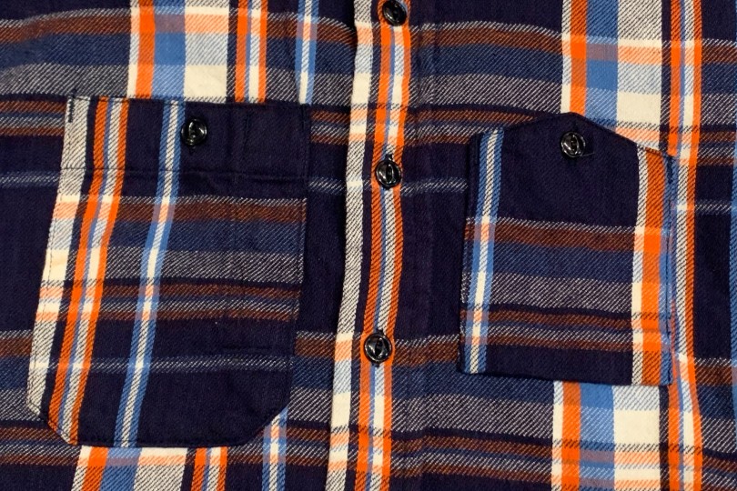 Engineered Garments Work Shirt Navy/Orange