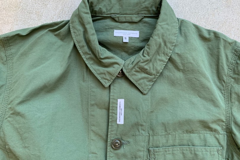 Engineered Garments Work Jacket Olive Ripstop - Made in USA