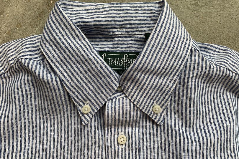 Gitman Bros. Vintage Short Sleeve Button Down Shirt Blue/White Stripe