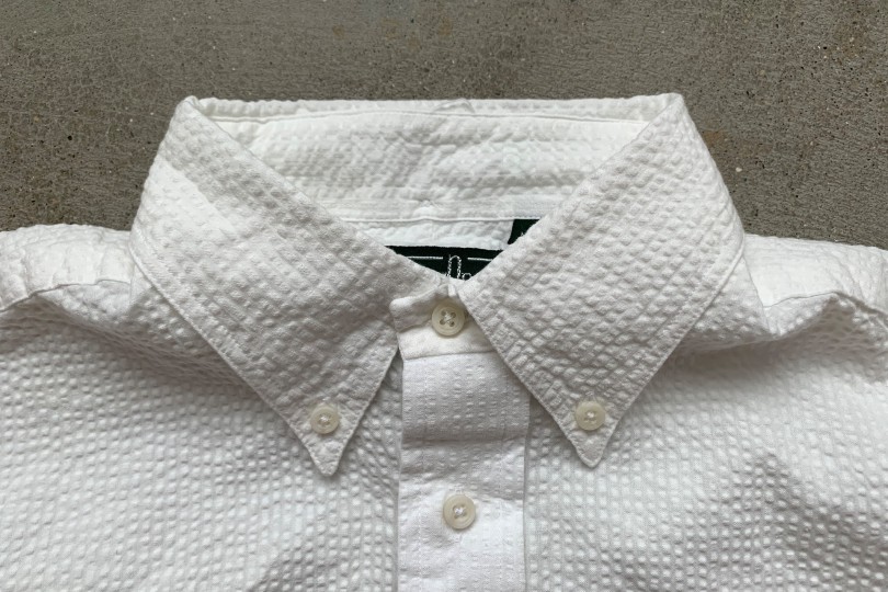 Gitman Bros. Vintage Short Sleeve Button Down Shirt White Seersucker 