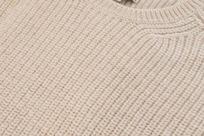 Wythe Highland Shakerknit Sweater Cream