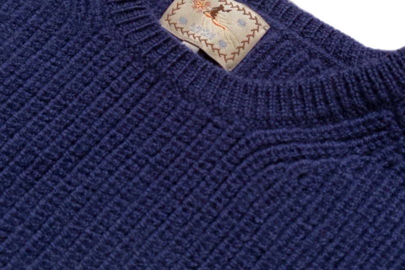 Wythe Highland Shakerknit Sweater Navy