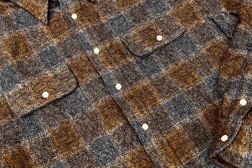 Gitman Bros. Vintage Independence Work Shirt Brown Cotton Tweed Check