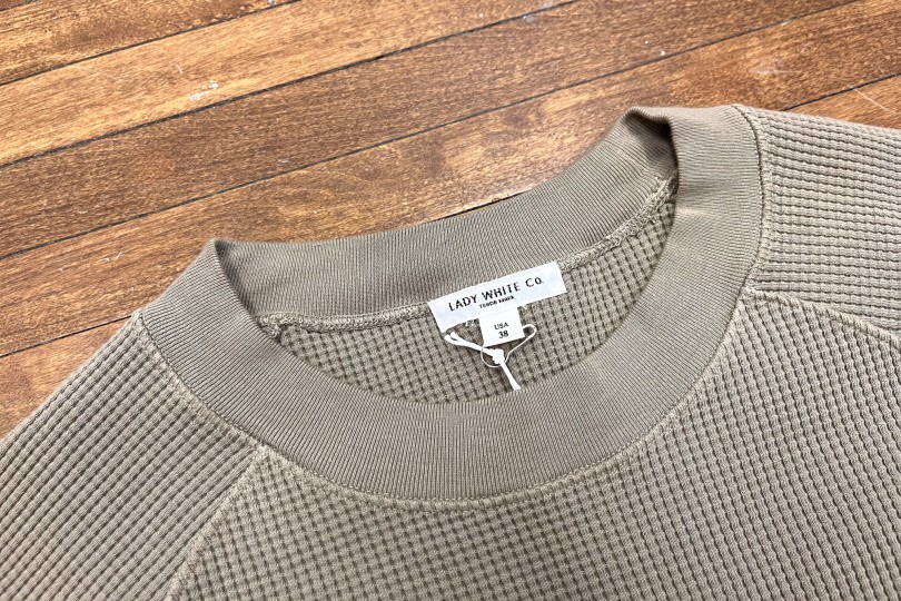 Lady White Co. Cropped Raglan Thermal Almond
