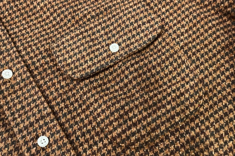 Gitman Bros. Vintage Independence Work Shirt Brown Houndstooth Check