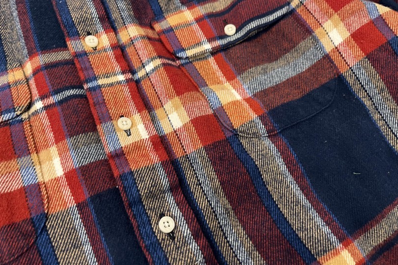 Gitman Bros. Vintage Independence Work Shirt Rose/Navy Brushed Winter Madras