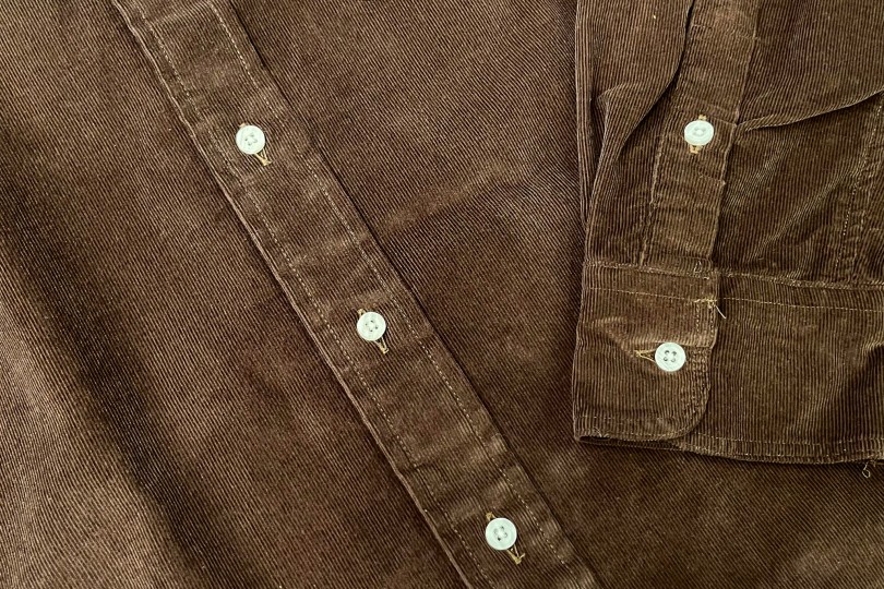 Gitman Bros. Vintage Long Sleeve Button Down Dark Brown Thin Wale Corduroy