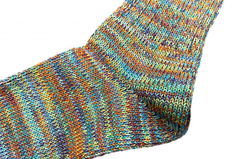 AnonymousIsm 5 Color Mix Crew Sock Green