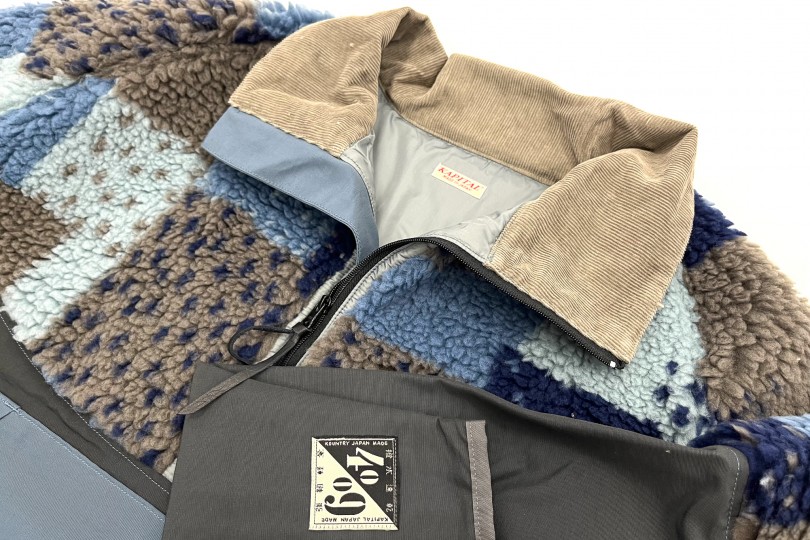 Kapital 60/40Cloth x TUGIHAGI Fleece HUTTE Anorak Navy