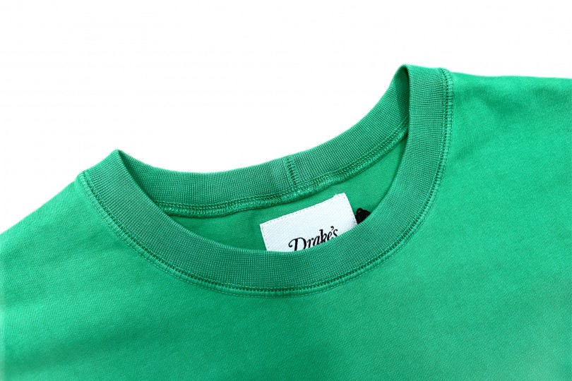 Drake's Cotton Crew Neck Hiking T-Shirt Washed Green
