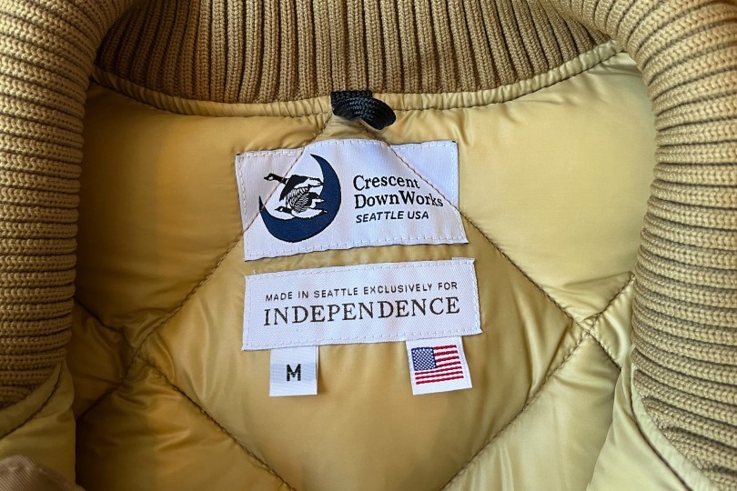 Crescent Down Works Diagonal Quilted Bomber Tan