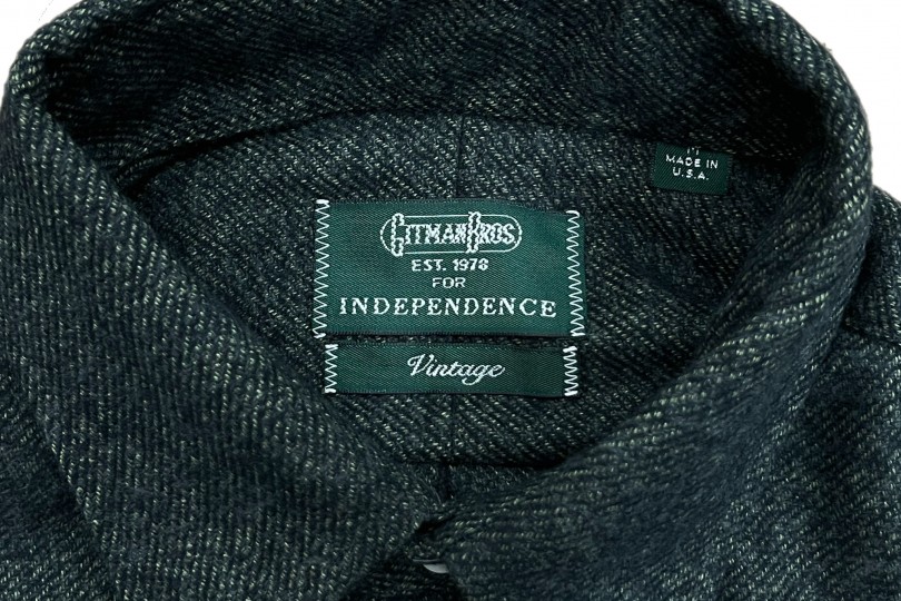 Gitman Bros. Vintage Independence Work Shirt Olive Cotton Tweed