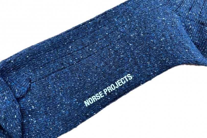 Norse Projects Bjarki Neps Socks Dark Navy