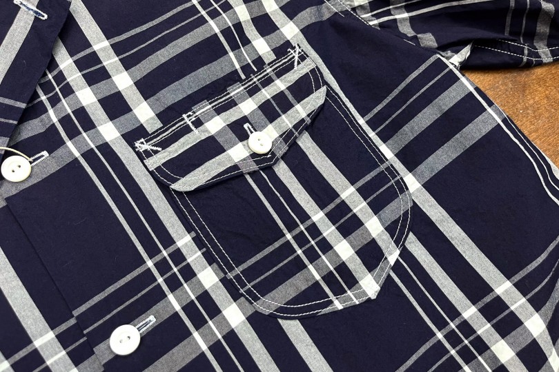 Post Overalls New Basic Shirt S/S Indigo Check 1