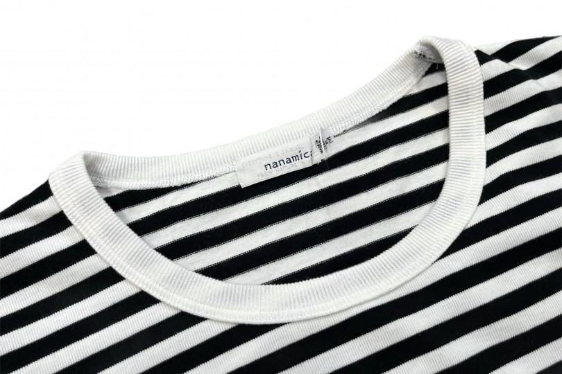Nanamica COOLMAX Stripe Jersey Tee Black x White