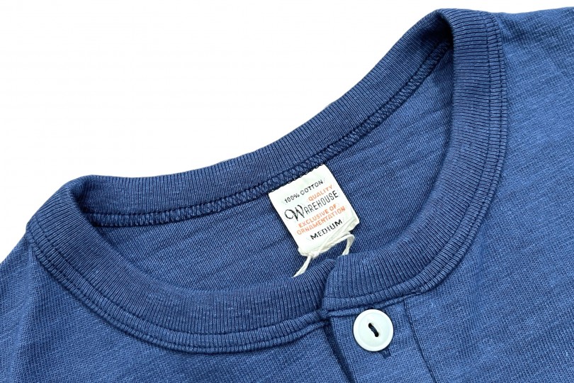Warehouse & Co. Lot 4601 Henley Neck T-Shirt Faded Blue