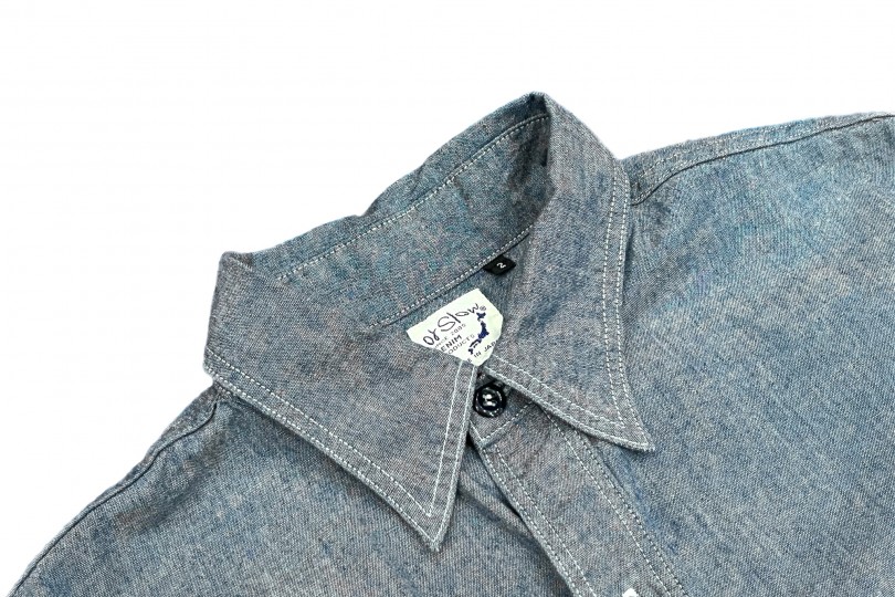 Orslow Relax Fit Work Shirt Chambray 84