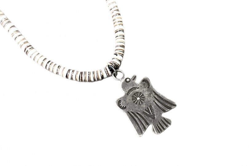 Independence Vintage Goods Vintage Thunderbird Necklace Silver and Shell