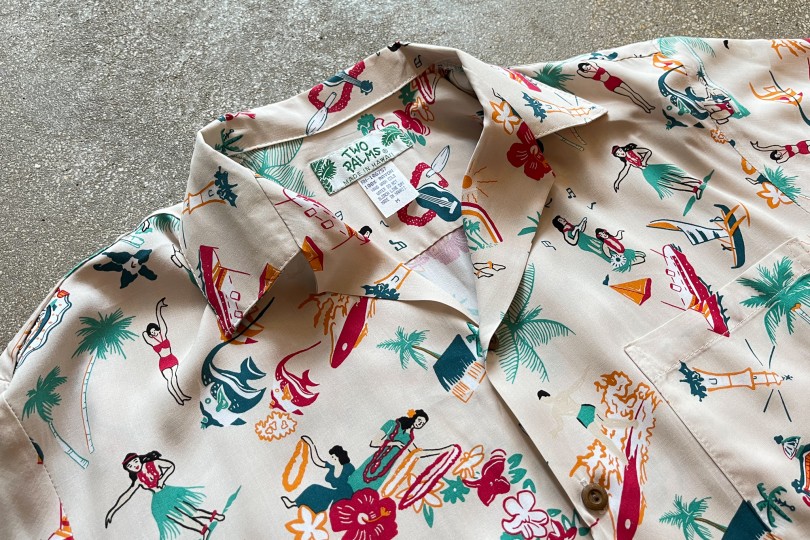 Two Palms Vintage Aloha Shirt Cream