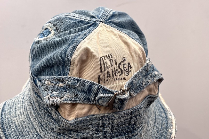 Kapital 11.5oz Denim THE OLD MAN AND THE SEA Hat (CRASH REMAKE) IDG