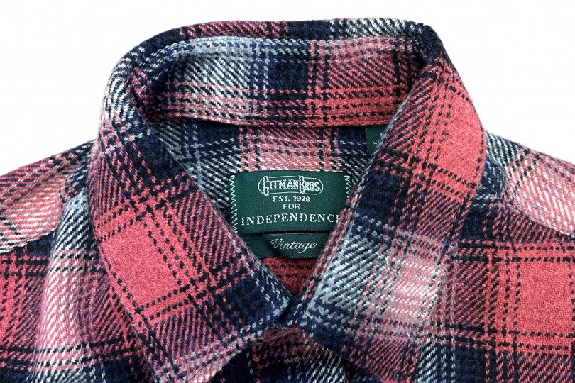 Gitman Bros. Vintage Independence Work Shirt Red Recycled Brushed Melange