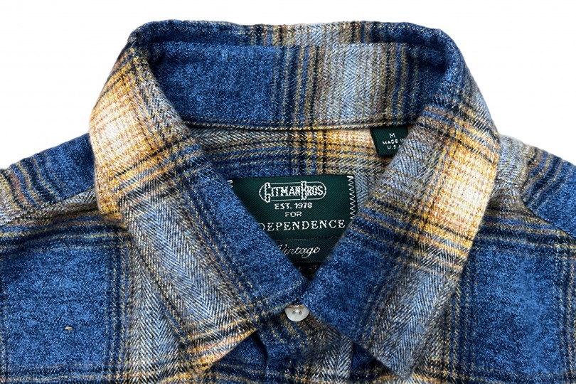 Gitman Bros. Vintage Independence Work Shirt Blue Double Sided Brushed Melange