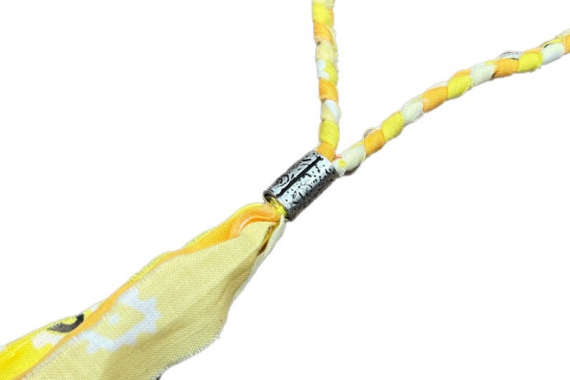 KAPITAL バンダナネックレス　ペイズリー　イエロー Kapital Bandana Fringe Necklace Yellow - Made in Japan