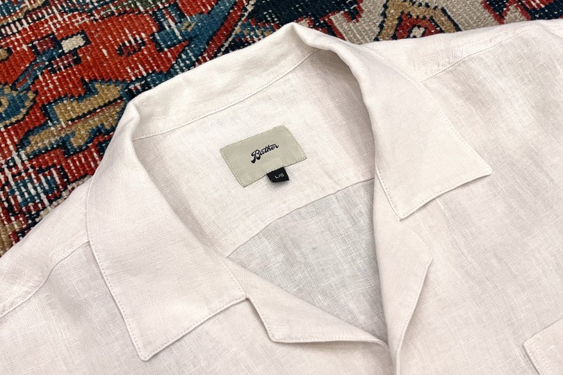 Bather Linen Camp Shirt Pearl