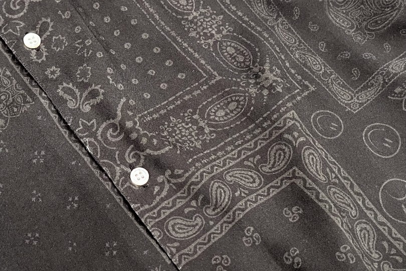Bather Bandana Camp Shirt Black Tonal