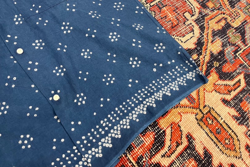 Kardo Rohit Camp Shirt Bandhani Indigo