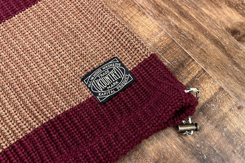 Kapital 5G Cotton Knit RUGGER Shirt Brown x Burgundy