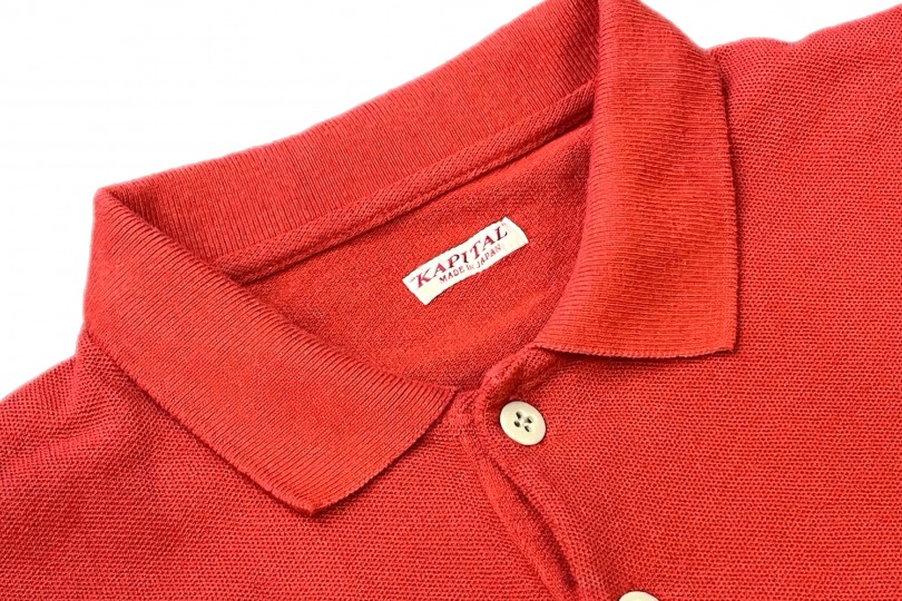 Kapital Pique BOX Polo Shirt Red