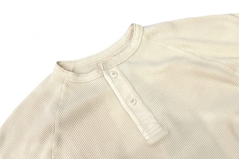 Heimat Cotton Waffle Henley Seashell