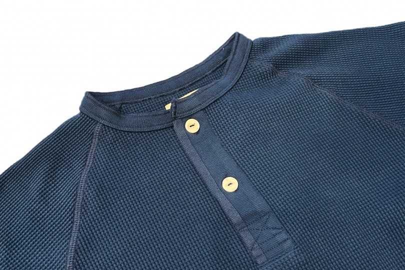 Heimat Cotton Waffle Henley Ink
