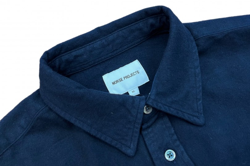 Norse Projects Osvald Flannel Shirt Dark Navy