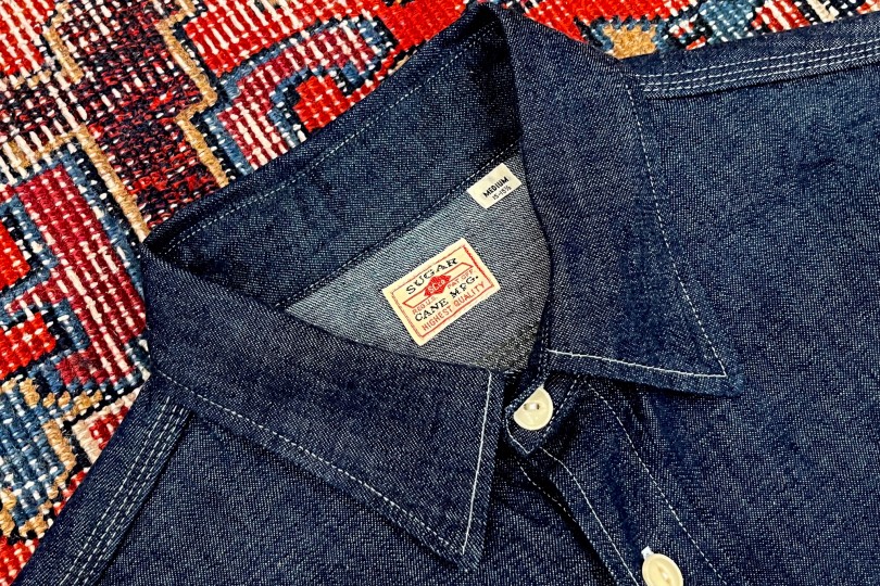 Sugar Cane Work Shirt Blue Denim