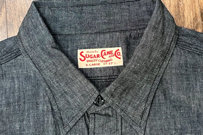 Sugar Cane Work Shirt Black Chambray