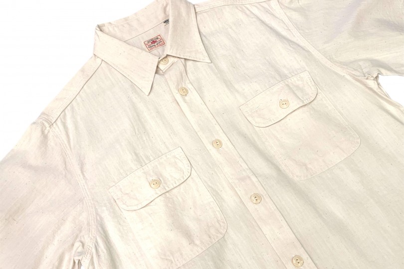 Sugar Cane S/S Work Shirt White Chambray