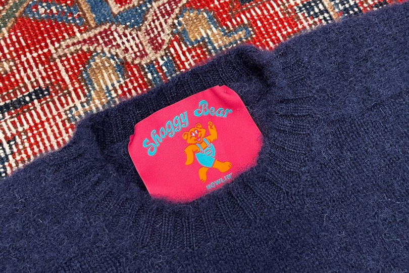 Howlin’ Shaggy Bear Sweater Navy