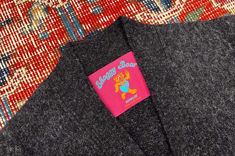 Howlin’ Shaggy Bear Cardigan Charcoal