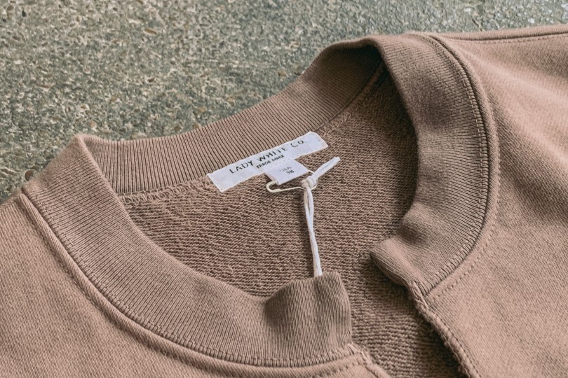 Lady White Co. Split Crew Cardigan Brown Twig - Los Angeles